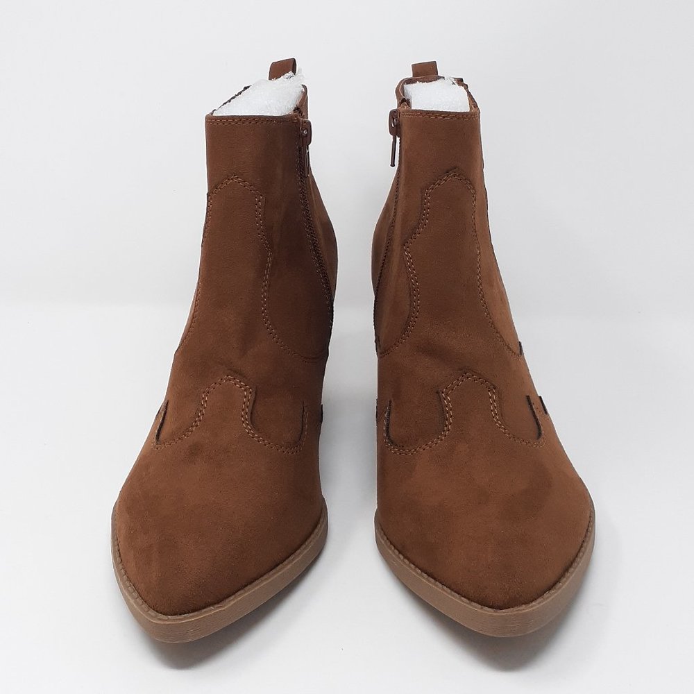 KAARI BLUE Charlie Faux Suede Booties Cognac Size 8 NIB - Picture 2 of 7